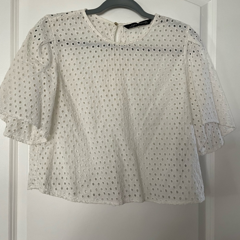 Zara Eyelet Crop Top